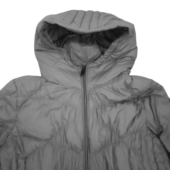 Michael Kors Packable Down Puffer Jacket – Lightweight Hooded Coat, Gray, Size M - Picture 3 of 11